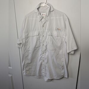 World Wide Sportsman Fishing Shirt Short Sleeve Pale Gray Size Large
